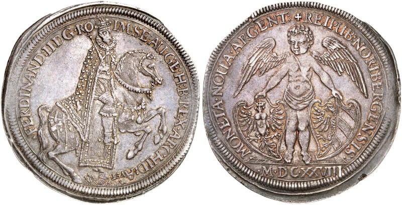 Taler 1628, mit Kaiser Ferdinand II. zu Pferd.
Dav. 5640, Kellner 233, Slg. Erl...