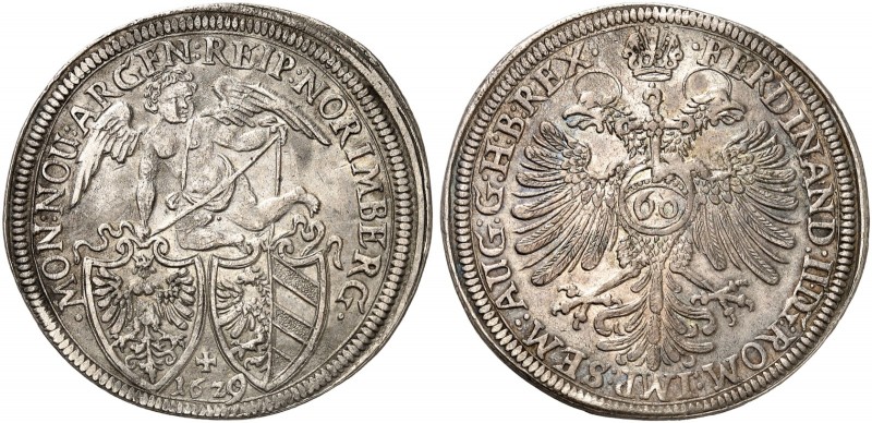 Guldentaler zu 60 Kreuzer 1629, mit Titel Ferdinand II.
Dav. 93, Kellner 206, S...