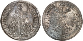 Guldentaler zu 60 Kreuzer 1632, mit Titel Ferdinand II.
Dav. 94, Kellner 207, Slg. Erl. 372 RR ! vz