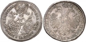 Taler 1637 (aus 1636), mit Titel Ferdinand II.
Dav. 5654, Kellner 250, Slg. Erl. - ss - vz