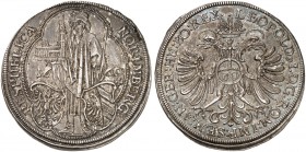 Guldentaler zu 60 Kreuzer 1660, mit Titel Leopold I.
Dav. 99, Kellner 212, Slg. Erl. 617 RR ! prägebedingte Rdf., vz+