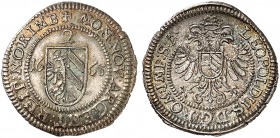 2 Kreuzer 1665, mit Titel Leopold I.
Kellner 316, Slg. Erl. 652 schöne Patina, f. St
