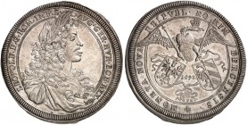 Taler 1693, mit Brustbild und Titel Leopold I.
Dav. 5665, Kellner 262, Slg. Erl. 633 f. St