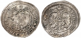 2 Kreuzer 1694, mit Titel Leopold I.
Kellner 318, Slg. Erl. 651 kl. Sfr., f. vz