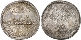 Taler 1696, Stadtansicht, auf die Vorverhandlungen zum Frieden von Rijswijk.
Dav. 5668, Kellner 265, Slg. Erl. 636 vz