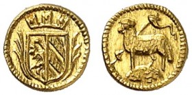 1/32 Lammdukat o. J. (1700), ohne Mzm.
Friedb. 1897, Kellner 103, Slg. Erl. 614 Gold St