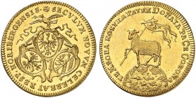 Lammdukat 1700 (Chronogramm), ohne Mzm.
Friedb. 1885, Kellner 71, Slg. Erl. 589 Gold vz+