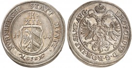 12 Kreuzer 1704, mit Titel Leopold I.
Kellner 305, Slg. Erl. 644 vz - St