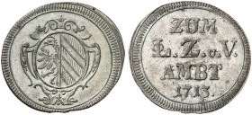 Losungs- , Zoll- und Ungeldzeichen 1713.
Kellner 423, Slg. Erl. 900 vz - St