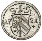 Pfennig 1721.
Kellner 335, Slg. Erl. 698 St