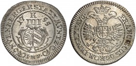 4 Kreuzer 1755, mit Titel Franz I.
Kellner 370, Slg. Erl. 727 f. St