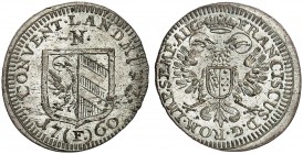 Landmünze / 3 Kreuzer 1760, mit Titel Franz I.
Kellner 374, Slg. Erl. 731 prfr