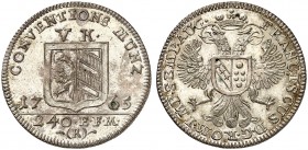 5 Kreuzer 1765, mit Titel Franz I.
Kellner 368, Slg. Erl. 725 f. St