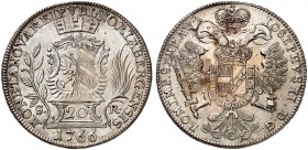 20 Kreuzer 1766, mit Titel Joseph II.
Kellner 360, Slg. Erl. 777 kl. Stempelfehler, vz+