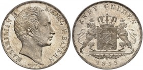 BAYERN. Maximilian II. Joseph, 1848-1864. 
Doppelgulden 1855.
Thun 90, AKS 150, J. 83 f. St