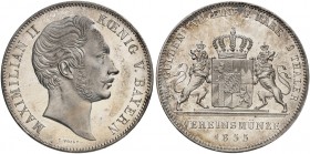 BAYERN. Maximilian II. Joseph, 1848-1864. 
Doppeltaler 1855.
Thun 91, AKS 146, J. 85 EA, f. St
