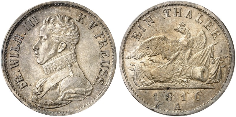 PREUSSEN. Friedrich Wilhelm III., 1797-1840. 
Taler 1816 A, "KAMMERHERRNTALER"....