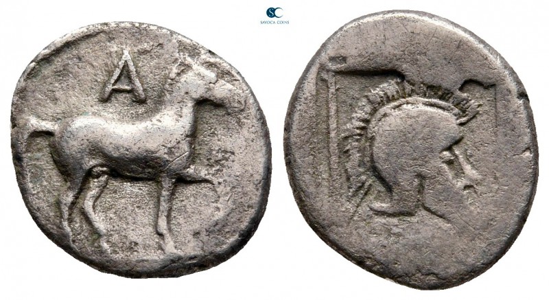 Kings of Macedon. Aigai. Alexander I 498-454 BC. Struck circa 476-460 BC
Tetrob...