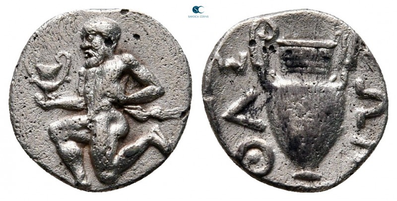 Islands off Thrace. Thasos circa 412-404 BC. 
Trihemiobol AR

10 mm, 0,78 g
...