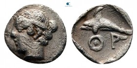 Islands off Thrace. Thasos 411-404 BC. Hemiobol AR