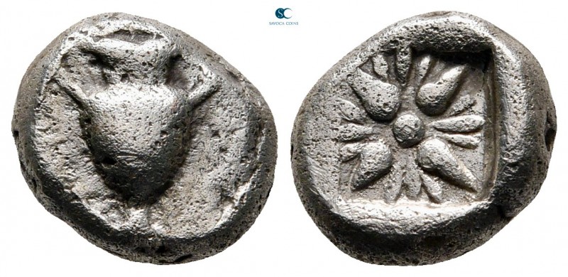 Corcyra. Corcyra 525-500 BC. 
Hemidrachm AR

12 mm, 2,73 g

Amphora / Stell...