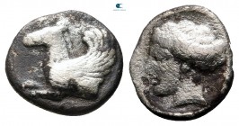 Akarnania. Leukas circa 400-375 BC. Diobol AR