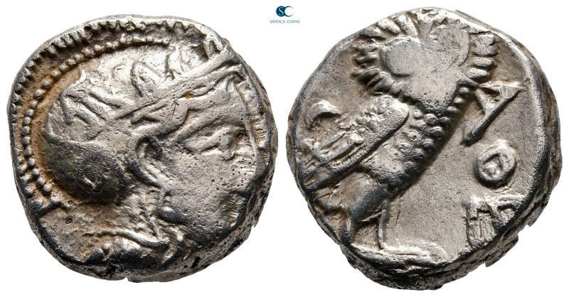 Attica. Athens 353-294 BC. 
Tetradrachm AR

22 mm, 17,02 g

Head of Athena ...