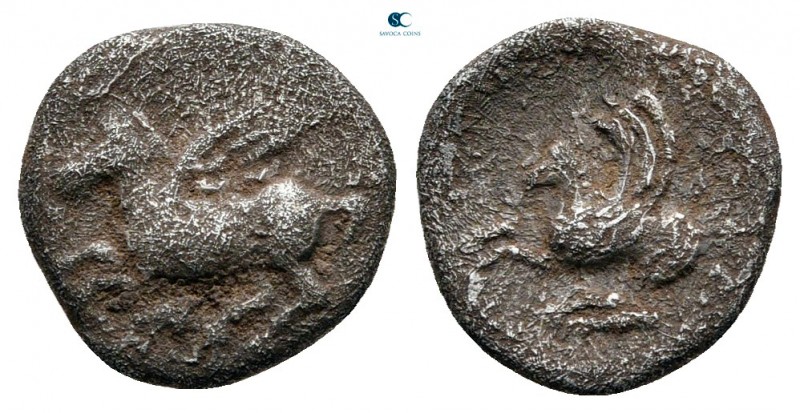 Corinthia. Corinth circa 375-300 BC. 
Obol AR

11 mm, 0,79 g

Pegasos with ...