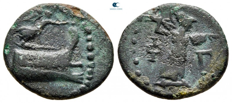 Lycia. Phaselis circa 190-167 BC. 
Bronze Æ

19 mm, 2,68 g

Prow right, abo...