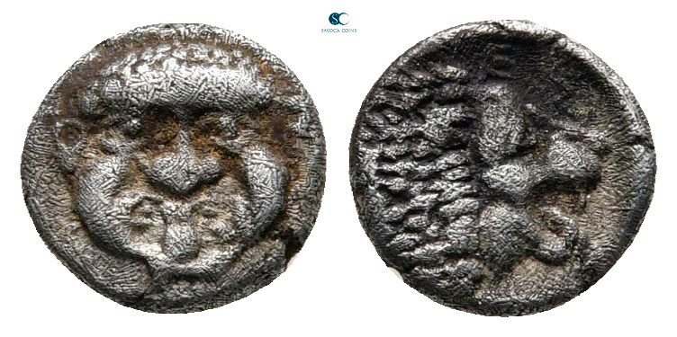 Pamphylia. Aspendos circa 460-360 BC. 
Obol AR

8 mm, 0,51 g

Gorgoneion wi...