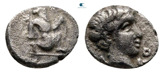 Cilicia. Uncertain mint circa 400-350 BC. 
Hemiobol AR

8 mm, 0,34 g

Persi...