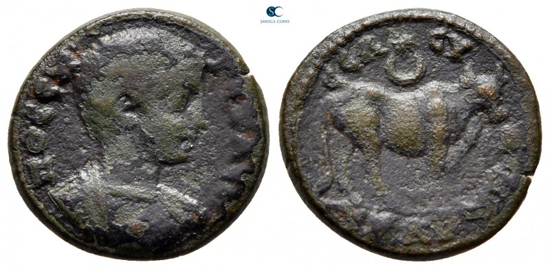 Cilicia. Seleukeia ad Kalykadnon. Geta as Caesar AD 197-209. 
Bronze Æ

17 mm...