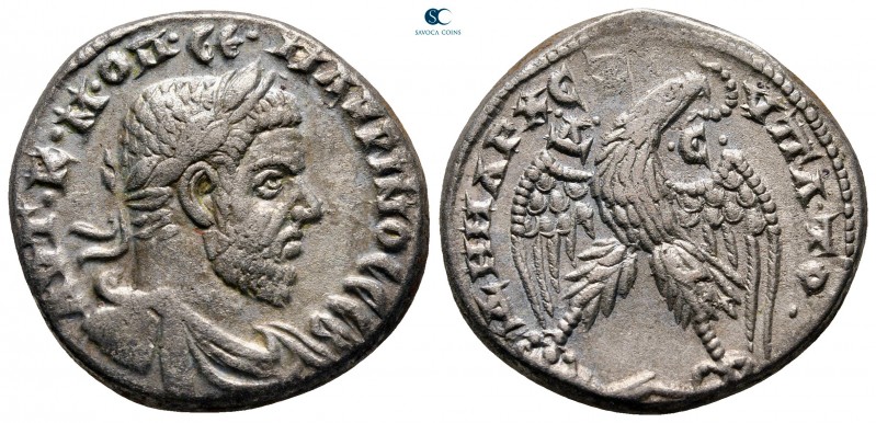 Seleucis and Pieria. Antioch. Macrinus AD 217-218. 
Tetradrachm AR

26 mm, 13...