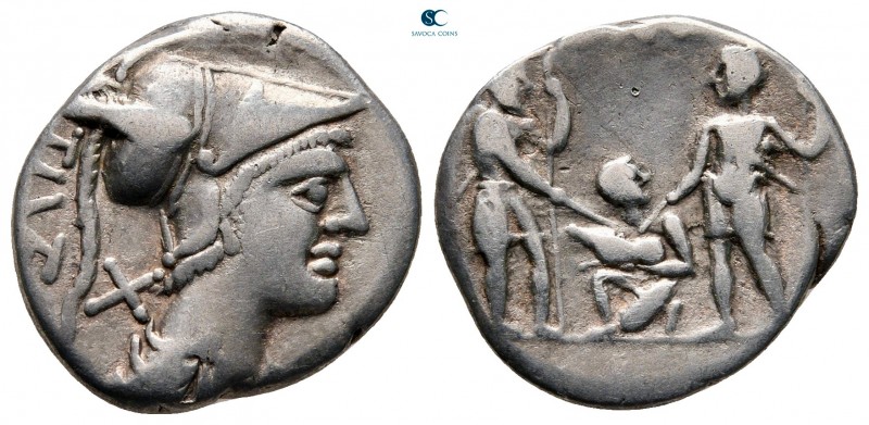 Ti. Veturius 137 BC. Rome
Denarius AR

19 mm, 3,76 g

TI VET, helmeted and ...