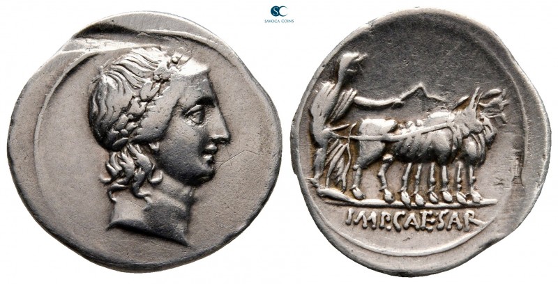 The Triumvirs. Octavian 30-29 BC. Rome
Denarius AR

20 mm, 3,71 g

Laureate...