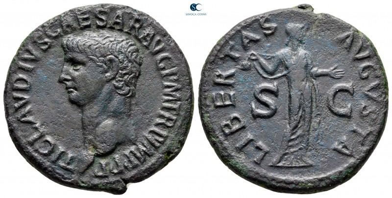 Claudius AD 41-54. Rome
As Æ

29 mm, 12,96 g

TI CLAVDIVS CAESAR AVG P M TR...