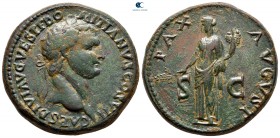 Domitian as Caesar AD 69-81. Uncertain thracian mint. Sestertius Æ