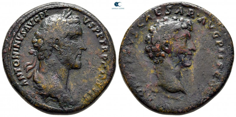 Antoninus Pius with Marcus Aurelius, as Caesar AD 138-161. Rome
Sestertius Æ
...