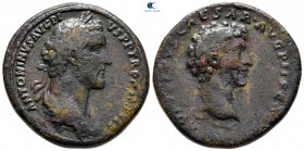Antoninus Pius with Marcus Aurelius, as Caesar AD 138-161. Rome. Sestertius Æ