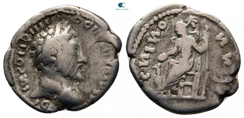 Marcus Aurelius AD 161-180. Contemporary imitation of Rome
Denarius AR

19 mm...
