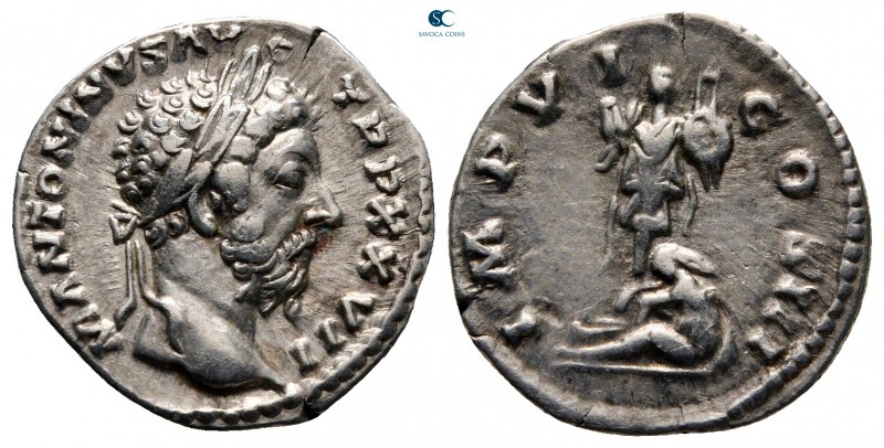 Marcus Aurelius AD 161-180. Rome
Denarius AR

18 mm, 3,43 g

M ANTONINVS AV...