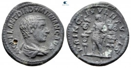 Diadumenian AD 218-218. Rome. Fourreé Denarius Æ