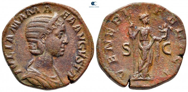 Julia Mamaea. Augusta AD 222-235. Rome
Sestertius Æ

29 mm, 17,85 g

IVLIA ...