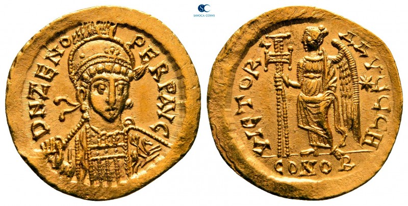 Zeno AD 474-491. Struck AD 474-475. Constantinople
Solidus AV

20 mm, 4,49 g...