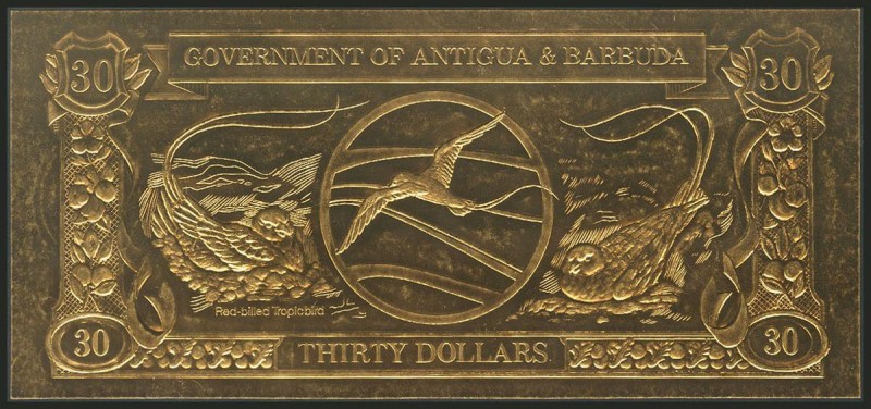 ANTIGUA Y BARBUDA. 30 Dollars. 1981. Uncirculated.