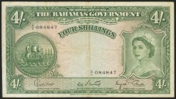 BAHAMAS. 4 Shillings. 1953. (Pick: 13d). Fine.