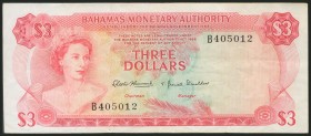 BAHAMAS. 3 Dollars. 1968. (Pick: 28a). Fine.