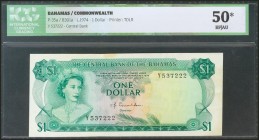 BAHAMAS. 1 Dollar. 1974. (Pick: 35a). ICG50* (stain at top).