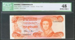 BAHAMAS. 5 Dollars. 1974. (Pick: 45a). ICG48.