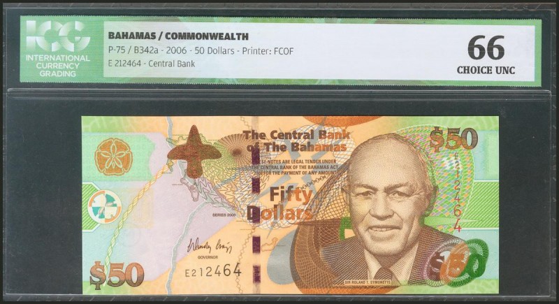 BAHAMAS. 50 Dollars. 2006. (Pick: 75). ICG66.